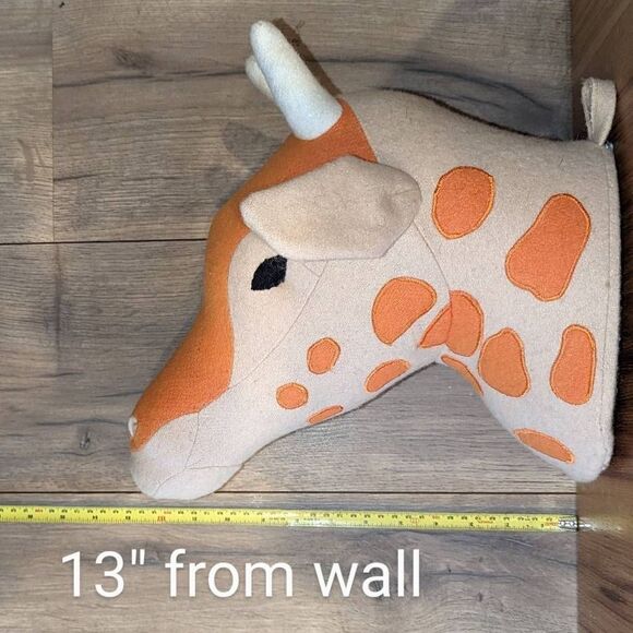 Stuffed 3D Giraffe Head Wall Hanging Handmade Wreath Kids Decor - Picture 6 of 8